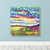 Wa-Wo Wave NFTアートコレクション曇りカード23/30 キャンバスプリント (インサイチュ (ウッドフロア))