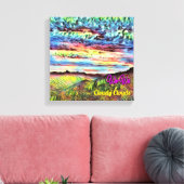 Wa-Wo Wave NFTアートコレクション曇りカード23/30 キャンバスプリント (インサイチュ (リビング))