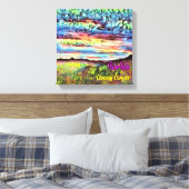 Wa-Wo Wave NFTアートコレクション曇りカード23/30 キャンバスプリント (インサイチュ (寝室))