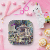 Wa-Wo Wave NFTコレクション飛んでいるガゼボ12 ペーパープレート (パーティー)