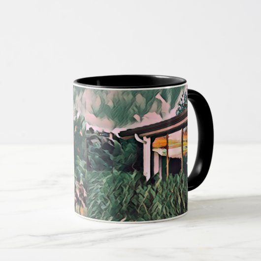 Wa-Wo WAVE NFT ART - REFLECTIONS ON MY WINDOW 32 マグカップ (正面右)