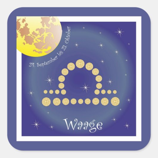 Waage 24. September bis 23. Oktober Aufkleber スクエアシール (正面)