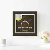 Waage 24. September bis 23. Oktober Uhr スクエア壁時計 (ホーム)