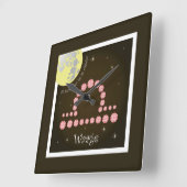 Waage 24. September bis 23. Oktober Uhr スクエア壁時計 (傾斜)