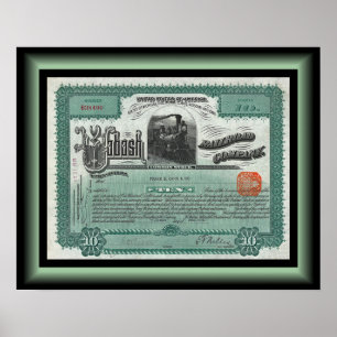 Wabash鉄道会社株式証書1912 ポスター