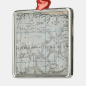 Wabasha郡、ミネソタの地図 メタルオーナメント (左)