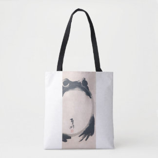 Wabi Sabi Grumpy Frog by Hoji Japanese Sumi-e トー トートバッグ