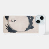 Wabi Sabi Grumpy  Frog by Hoji Japanese Sumi-e  iPhone 15ケース (裏面横)