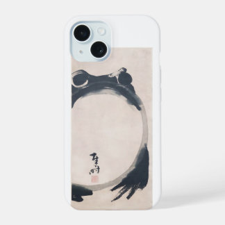 Wabi Sabi Grumpy Frog by Hoji Japanese Sumi-e iPhone 15ケース
