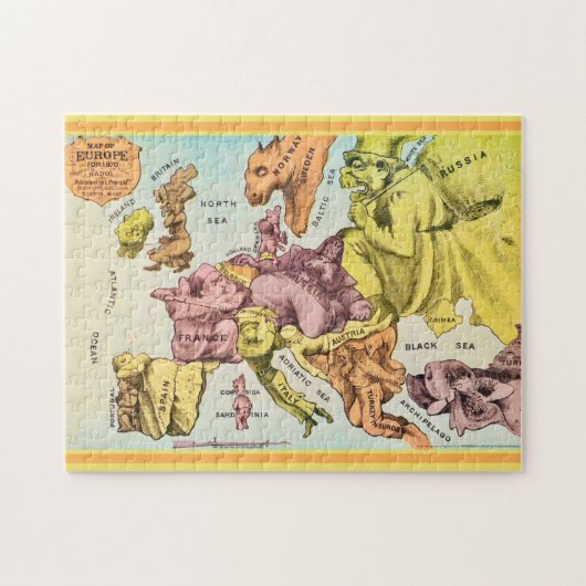 Wacky 11x14 Old Europe Map Puzzle ジグソーパズル (横)