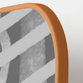 Wacky Boho Gray Monotone Painted Monogramed ピックルボールラケット (左詳細)