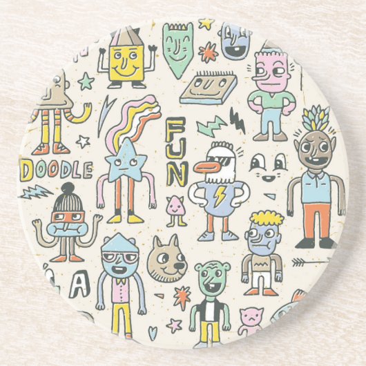 Wacky Doodles:ヴィンテージキャラクターセット コースター (正面)