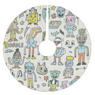 Wacky Doodles:ヴィンテージキャラクターセット ブラッシュドポリエステルツリースカート