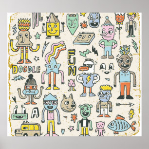 Wacky Doodles:ヴィンテージキャラクターセット ポスター