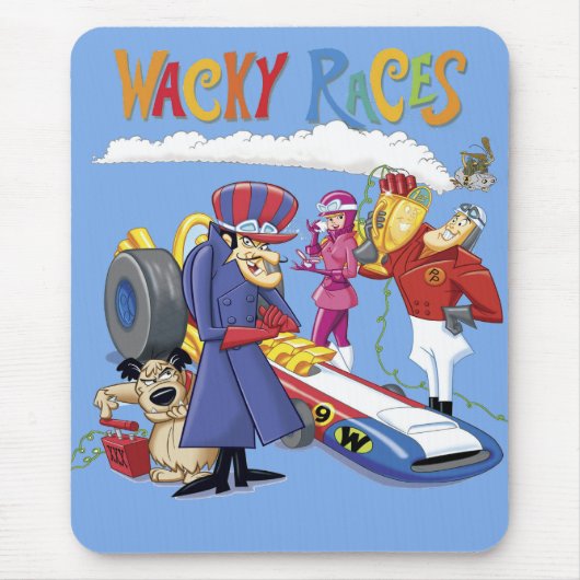 Wacky Races 60s 70s 90s 80s Cartoon Scifi Retro マウスパッド (正面)