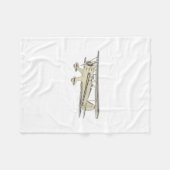 Wacoの複葉機 フリースブランケット (正面(横))