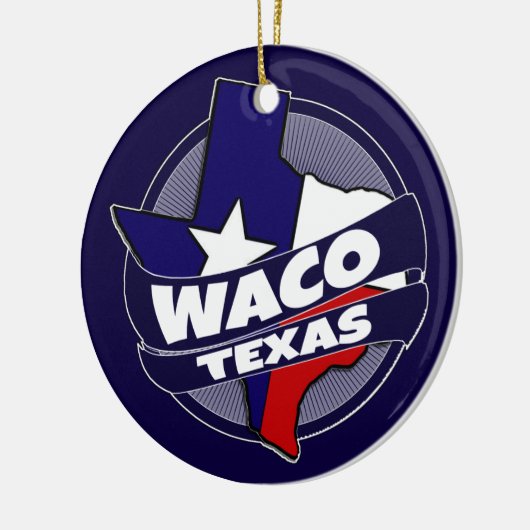 Wacoテキサス州の旗の破烈の休日のオーナメント セラミックオーナメント (左)