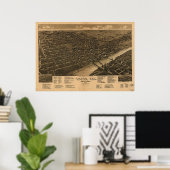 Waco Texas 1886 Antique Panoramic Map ポスター (ホームオフィス)