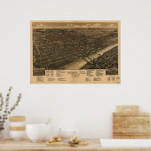 Waco Texas 1886 Antique Panoramic Map ポスター (キッチン)