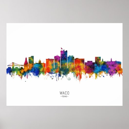 Waco Texas Skyline ポスター (正面)