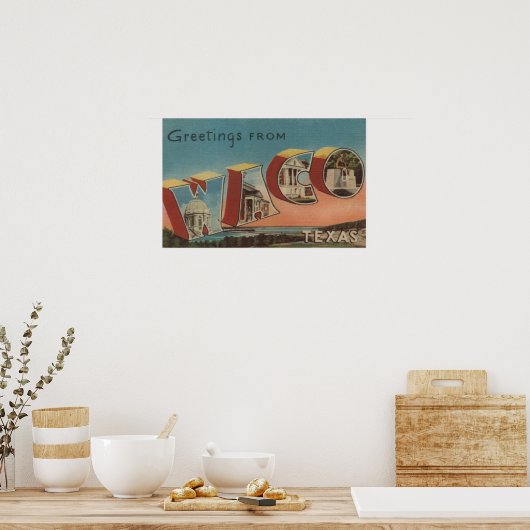 Waco、TexasLarge Letter ScenesWaco、TX ポスター (キッチン)