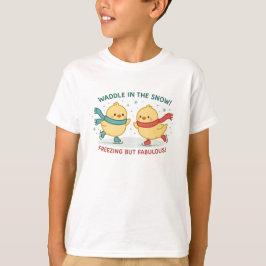 Waddle in the Snow Chicks Kids Shirt | Cute Winter Tシャツ