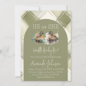 Waddle It Be Green Mallard Duck Gender Reveal 招待状 (正面)