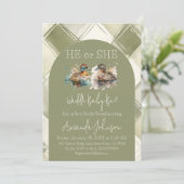 Waddle It Be Green Mallard Duck Gender Reveal 招待状 (スタンド正面)