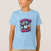 "WADDLE YOU! WHAT?!!" Penguin Skateboard Tシャツ (正面)