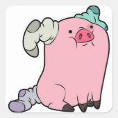 Waddles in socks スクエアシール (正面)