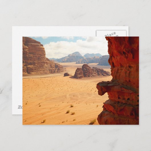 Wadi Rum In Petra Cityハガキのジョーダンからの眺め ポストカード (正面/裏面)
