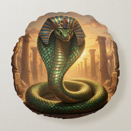 Wadjet – Ägyptische Schlangengöttin´6 ラウンドクッション (正面)
