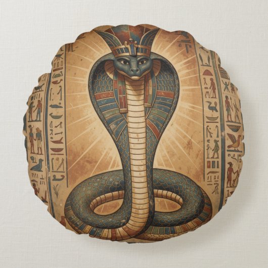 Wadjet – Ägyptische Schlangengöttin´7 ラウンドクッション (正面)