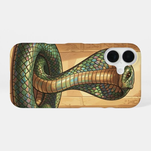 Wadjet – Ägyptische Schlangengöttin iPhone 16ケース (裏面横)