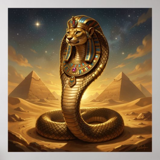 Wadjet – Egyptian Cobra Goddess ポスター (正面)