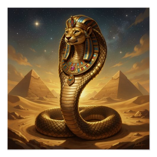 Wadjet – Egyptian Cobra Goddess ポスター (正面)