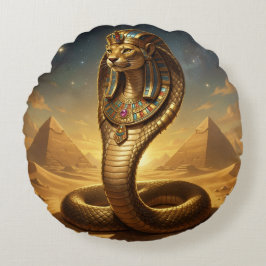 Wadjet – Egyptian Cobra Goddess ラウンドクッション