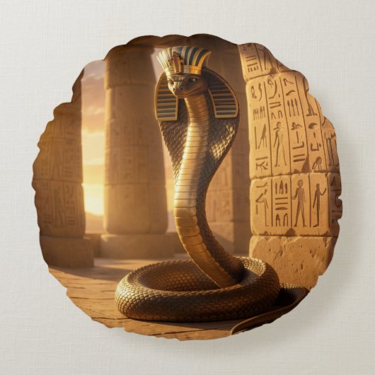 Wadjet – Egyptian Cobra Goddess´6 ラウンドクッション (正面)
