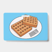 Waffle cartoon illustration  バッジ (裏面)