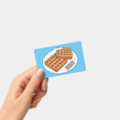 Waffle cartoon illustration  バッジ (手持ち)