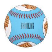 Waffle cartoon illustration  野球ボール (正面)