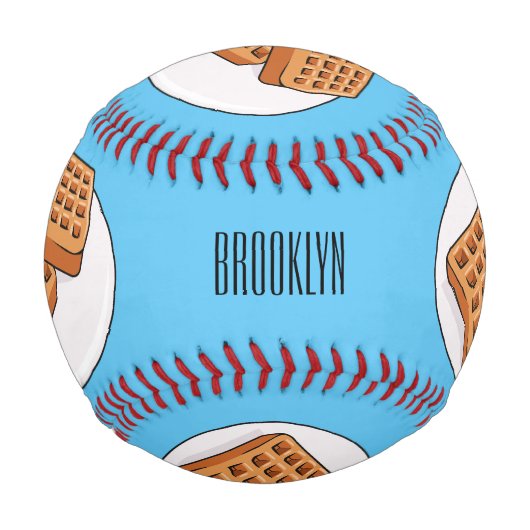 Waffle cartoon illustration  野球ボール (正面)