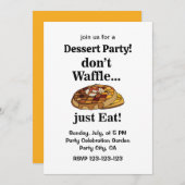 Waffle Dessert Food Funny 招待状 (正面/裏面)