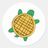 Waffle Turtles sticker ラウンドシール (正面)