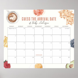 Waffles Coffee Baby Brunch The Due Date Calendar ポスター