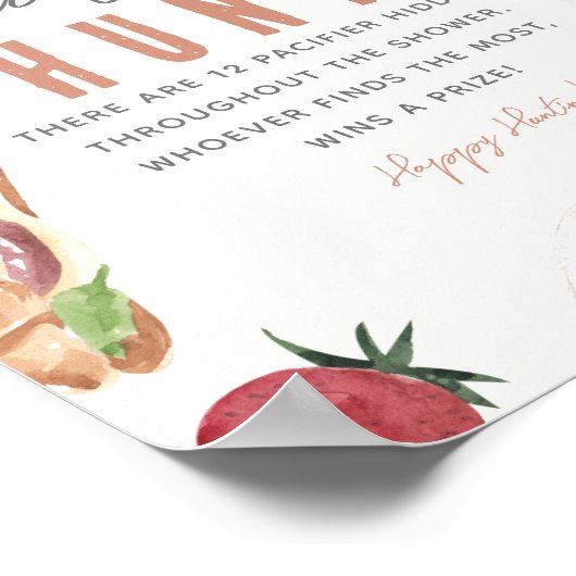 Waffles Coffee Fruits Baby Brunch Pacifier Hunt ポスター (角)