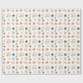 Waffles Coffee Fruits Watercolor Baby Brunch ラッピングペーパー (フラット)