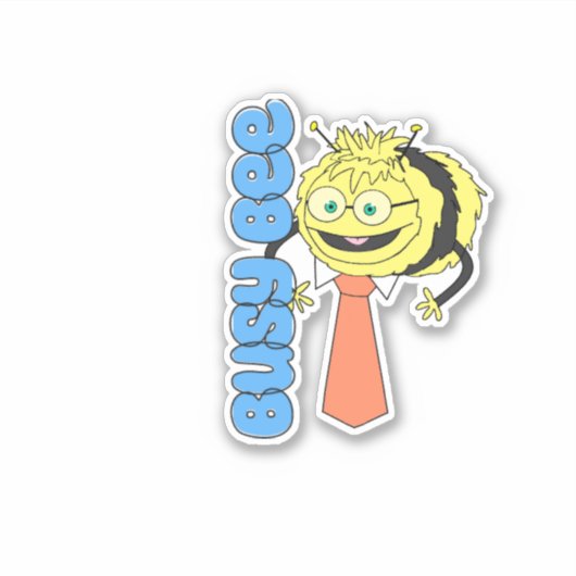 Waffles+Mochi-Busy Bee Vinyl Sticker シール (正面)