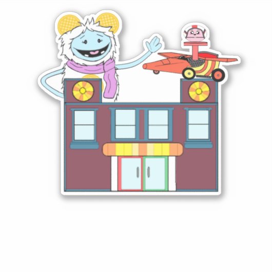 Waffles + Mochi-Vinyl Sticker シール (正面)