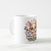 Wagより心配なしマグかわいい子犬コーヒーカップ コーヒーマグカップ (正面左)